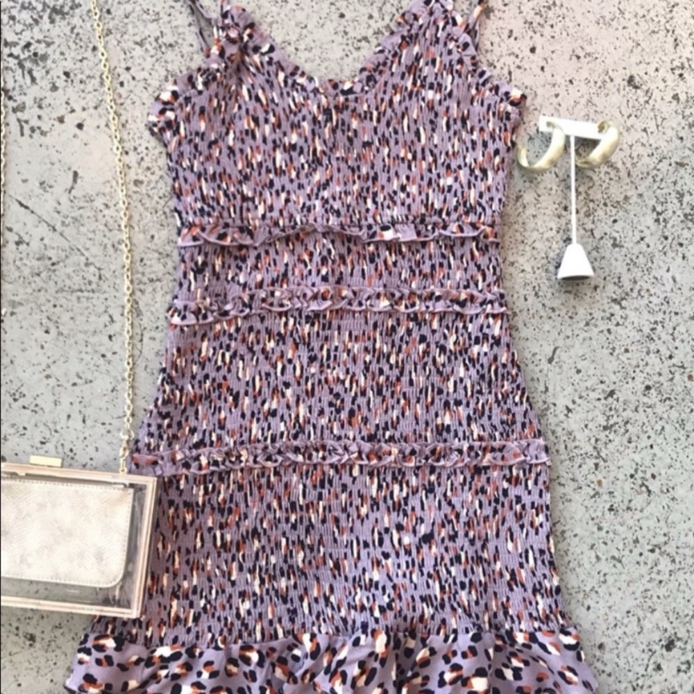 Smocked Leopard-Print Dress